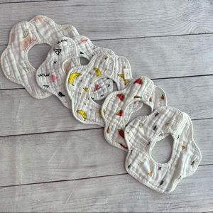 Bibs - Set of 5 Scalloped Edge Bibs